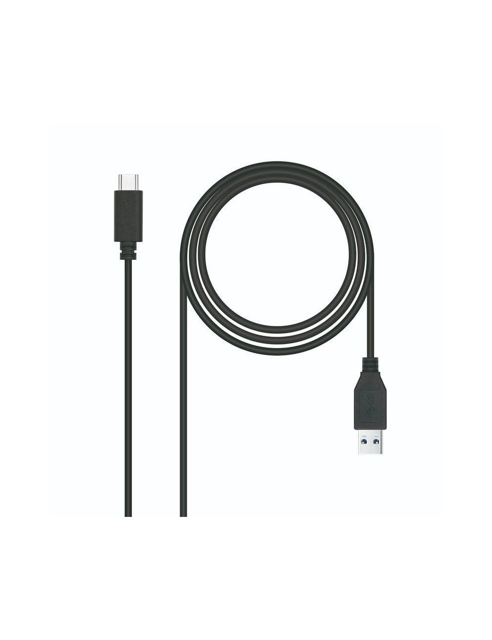 Cable USB 3.1 Tipo-C Nanocable 10.01.4001-L150/ USB Tipo-C Macho - USB Macho/ 10Gbps/ 1.5m/ Negro