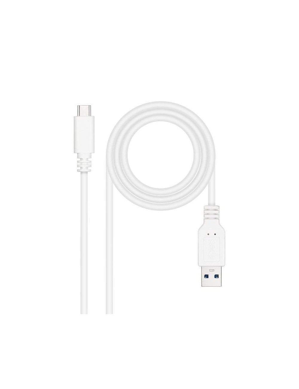 Cable USB 3.1 Tipo-C Nanocable 10.01.4001-L150-W/ USB Tipo-C Macho - USB Macho/ 10Gbps/ 1.5m/ Blanco