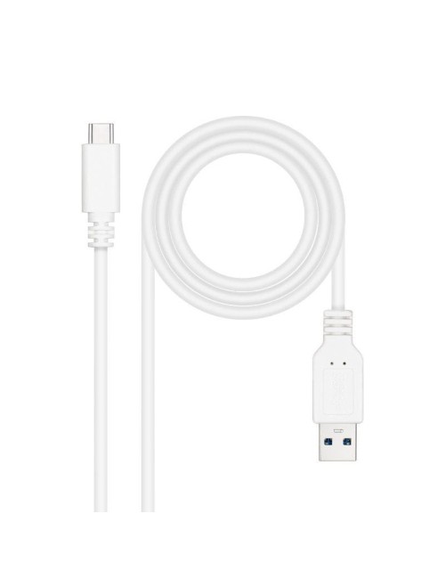 Cable USB 3.1 Tipo-C Nanocable 10.01.4001-L150-W/ USB Tipo-C Macho - USB Macho/ 10Gbps/ 1.5m/ Blanco