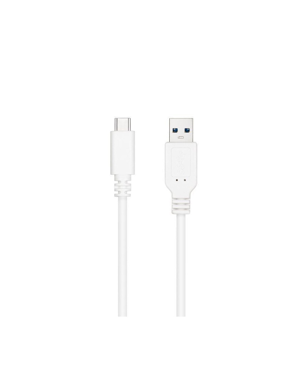 Cable USB 3.1 Tipo-C Nanocable 10.01.4001-W/ USB Tipo-C Macho - USB Macho/ 10Gbps/ 1m/ Blanco