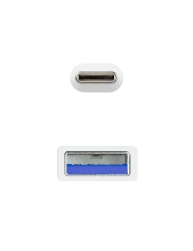 Cable USB 3.1 Tipo-C Nanocable 10.01.4001-W/ USB Tipo-C Macho - USB Macho/ 10Gbps/ 1m/ Blanco