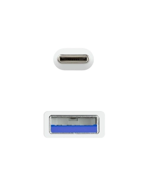 Cable USB 3.1 Tipo-C Nanocable 10.01.4001-W/ USB Tipo-C Macho - USB Macho/ 10Gbps/ 1m/ Blanco