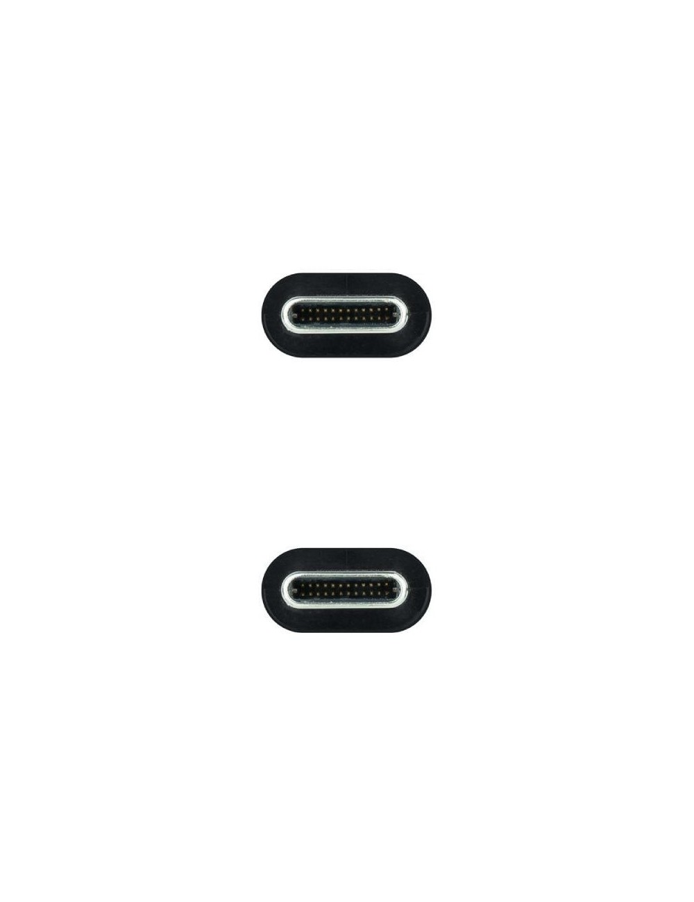 Cable USB 3.1 Tipo-C Nanocable 10.01.4100/ USB Tipo-C Macho - USB Tipo-C Macho/ Hasta 100W/ 10Gbps/ 50cm/ Negro