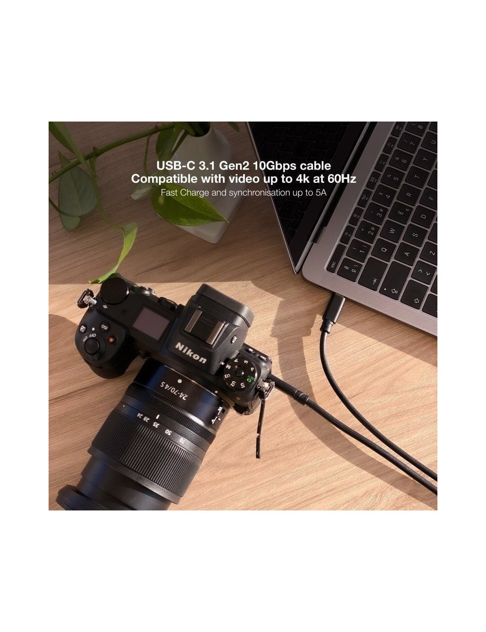 Cable USB 3.1 Tipo-C Nanocable 10.01.4100/ USB Tipo-C Macho - USB Tipo-C Macho/ Hasta 100W/ 10Gbps/ 50cm/ Negro