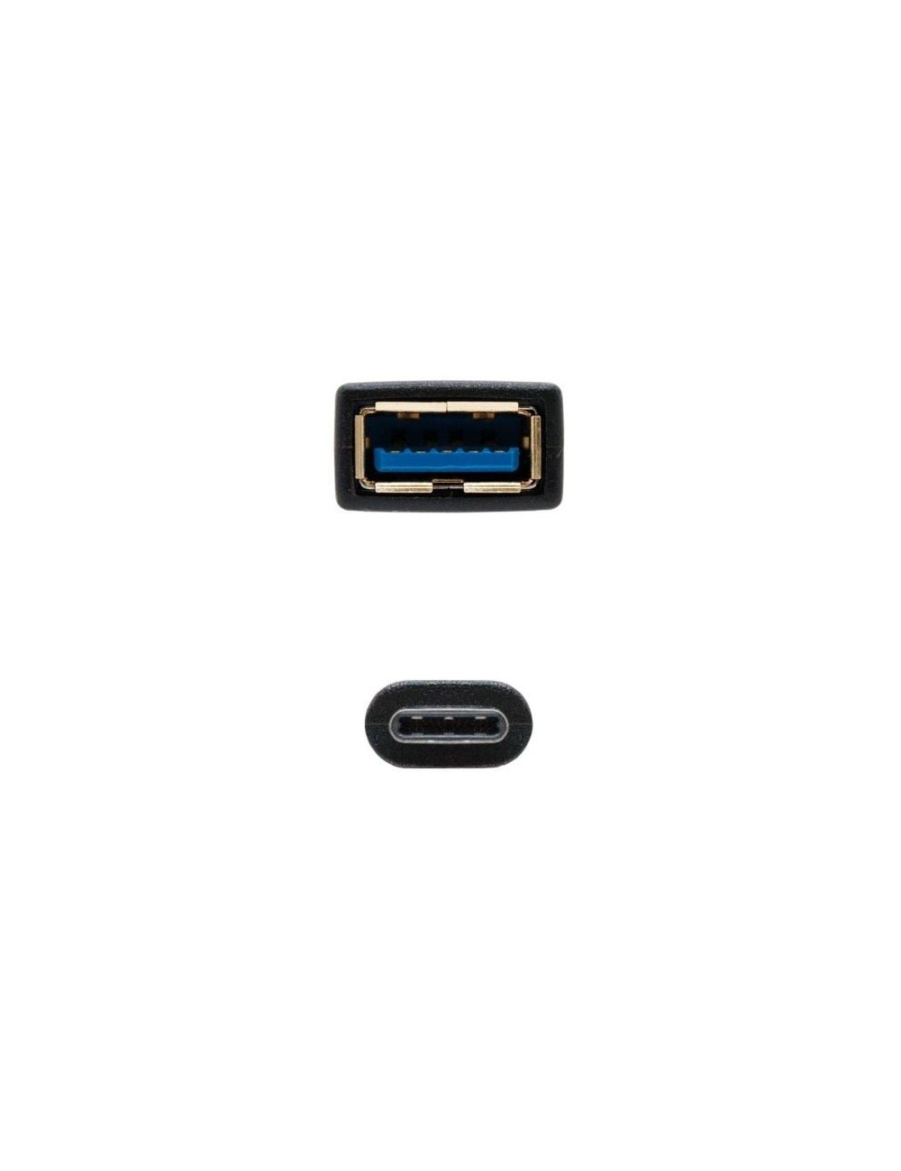 Cable USB 3.1 Nanocable 10.01.4201/ USB Tipo-C Macho - USB Hembra/ 15cm/ Negro