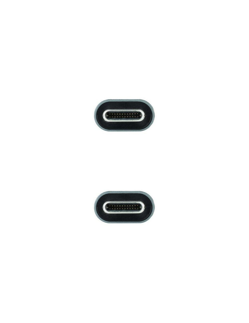 Cable USB 3.2 Tipo-C Nanocable 10.01.4301 5A 100W/ USB Tipo-C Macho - USB Tipo-C Macho/ Hasta 100W/ 20Gbps/ 1m/ Gris y Negro