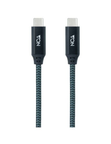 Cable USB 3.2 Tipo-C Nanocable 10.01.4301-L150-COMB/ USB Tipo-C Macho - USB Tipo-C Macho/ Hasta 100W/ 20Gbps/ 1.5m/ Gris y Negro