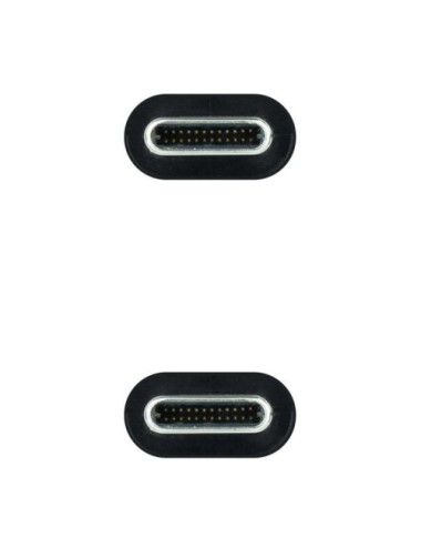 Cable USB 3.2 Tipo-C Nanocable 10.01.4301-L150-COMB/ USB Tipo-C Macho - USB Tipo-C Macho/ Hasta 100W/ 20Gbps/ 1.5m/ Gris y Negro