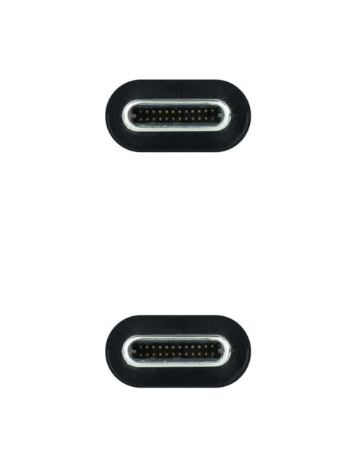 Cable USB 3.2 Tipo-C Nanocable 10.01.4302-COMB/ USB Tipo-C Macho - USB Tipo-C Macho/ Hasta 100W/ 20Gbps/ 2m/ Gris y Negro