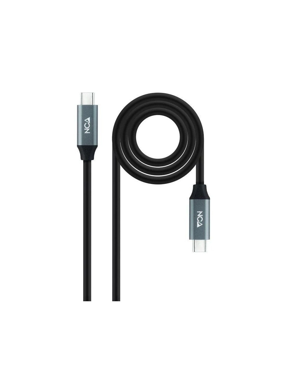 Cable USB 3.2 Tipo-C Nanocable 10.01.4303/ USB Tipo-C Macho - USB Tipo-C Macho/ 3m/ Gris y Negro