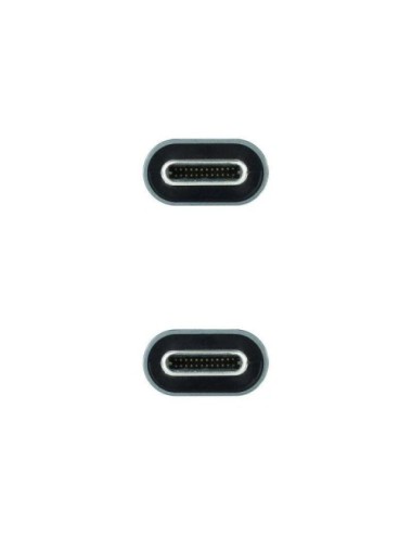 Cable USB 3.2 Tipo-C Nanocable 10.01.4303/ USB Tipo-C Macho - USB Tipo-C Macho/ 3m/ Gris y Negro