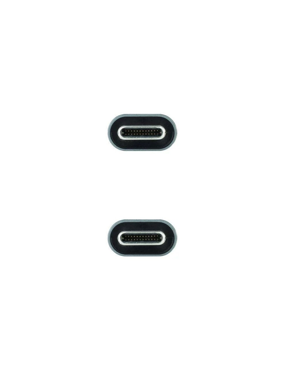 Cable USB 3.2 Tipo-C Nanocable 10.01.4303/ USB Tipo-C Macho - USB Tipo-C Macho/ 3m/ Gris y Negro