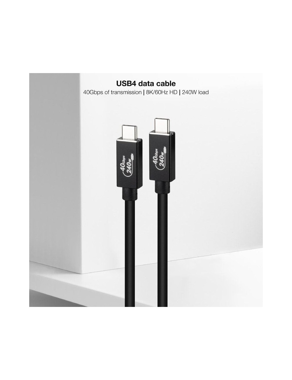 Cable USB 4.0 Nanocable 10.01.5002/ USB Tipo-C Macho - USB Tipo-C Macho/ Hasta 240W/ 40Gbps/ 1.8m/ Negro