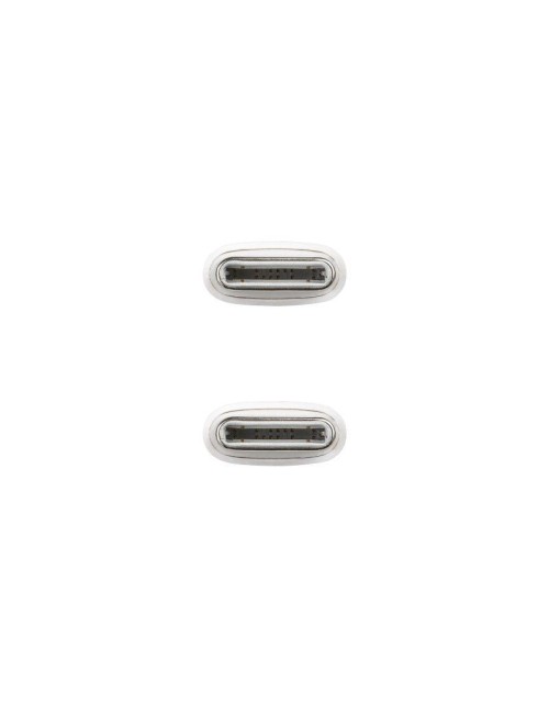Cable USB 2.0 Tipo-C Nanocable 10.01.6001-CO/ USB Tipo-C Macho - USB Tipo-C Macho/ Hasta 60W/ 480Mbps/ 1m/ Blanco