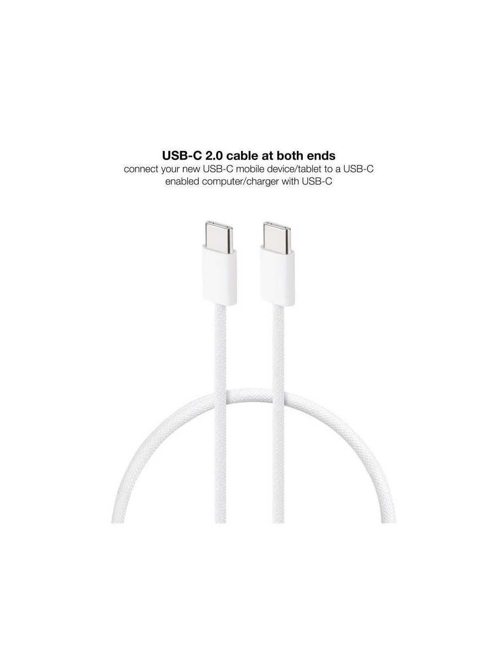 Cable USB 2.0 Tipo-C Nanocable 10.01.6002-CO/ USB Tipo-C Macho - USB Tipo-C Macho/ Hasta 60W/ 480Mbps/ 2m/ Blanco