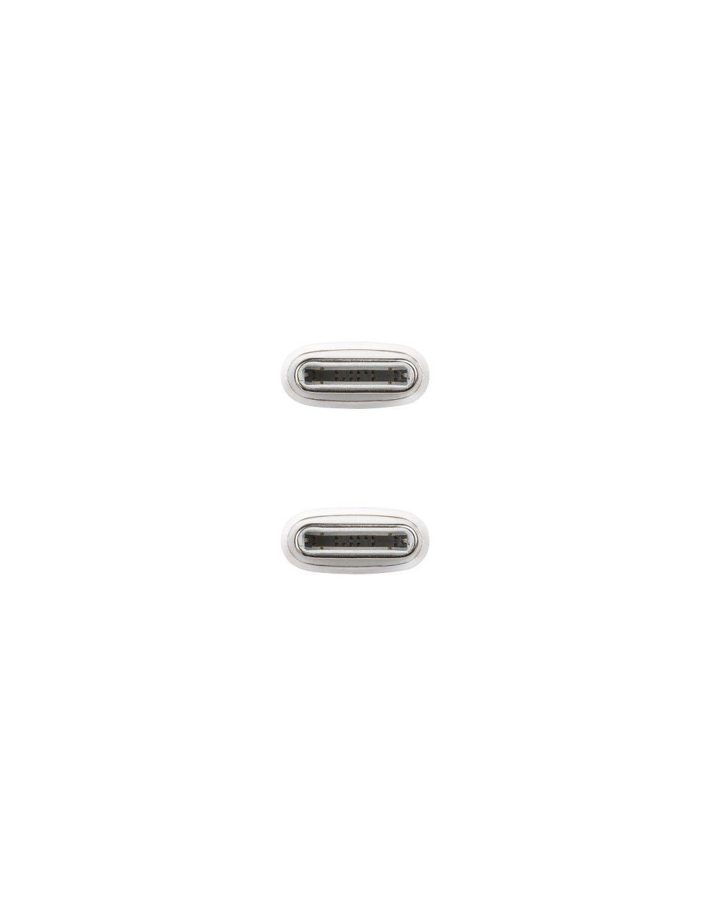Cable USB 2.0 Tipo-C Nanocable 10.01.6002-CO/ USB Tipo-C Macho - USB Tipo-C Macho/ Hasta 60W/ 480Mbps/ 2m/ Blanco