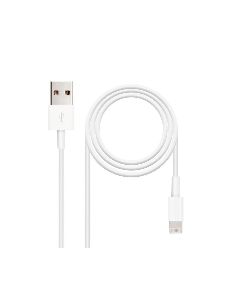 Cable USB 2.0 Lightning Nanocable 10.110.0401/ USB Macho - Lightning Macho/ 1m/ Blanco