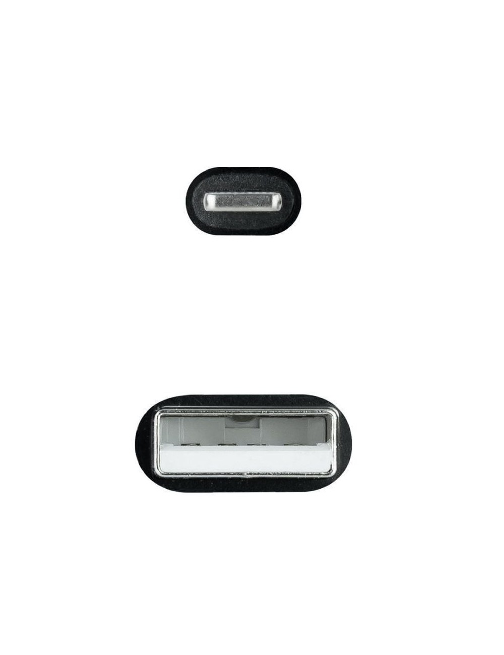 Cable USB 2.0 Lightning Nanocable 10.10.0401-COBK/ USB Macho - Lightning Macho/ 1m/ Negro