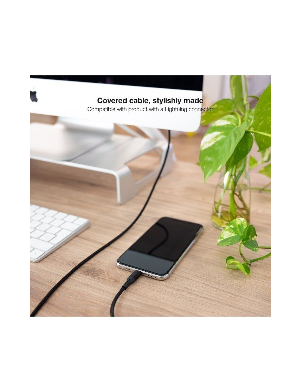 Cable USB 2.0 Lightning Nanocable 10.10.0401-COBK/ USB Macho - Lightning Macho/ 1m/ Negro