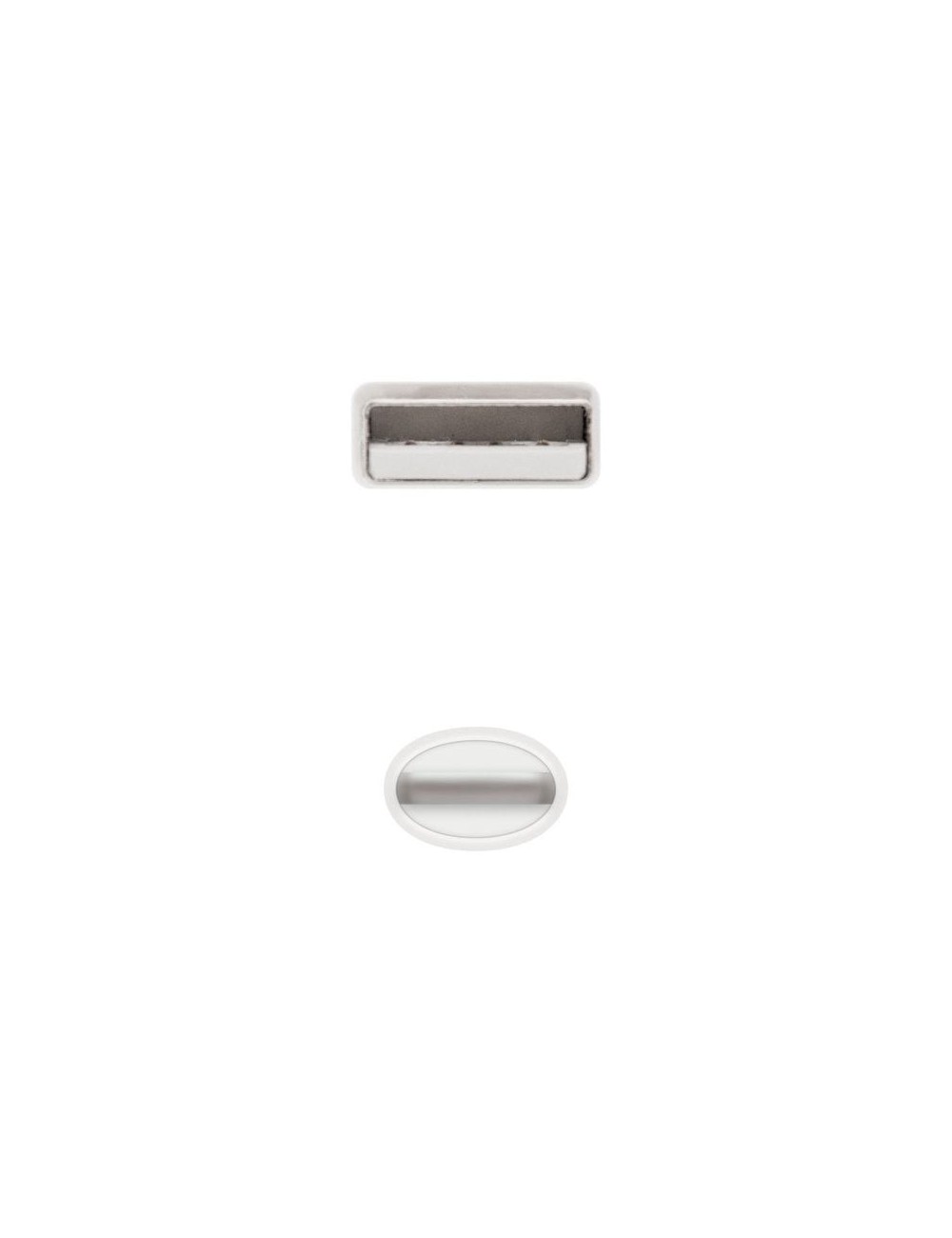 Cable USB 2.0 Lightning Nanocable 10.10.0402/ USB Macho - Lightning Macho/ 2m/ Blanco