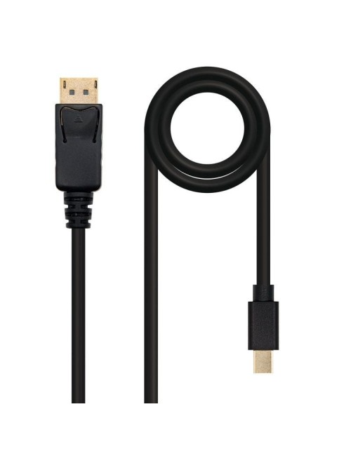 Cable Mini DisplayPort 1.2 4K Nanocable 10.15.2402/ Mini DisplayPort Macho - DisplayPort Macho/ 2m/ Negro