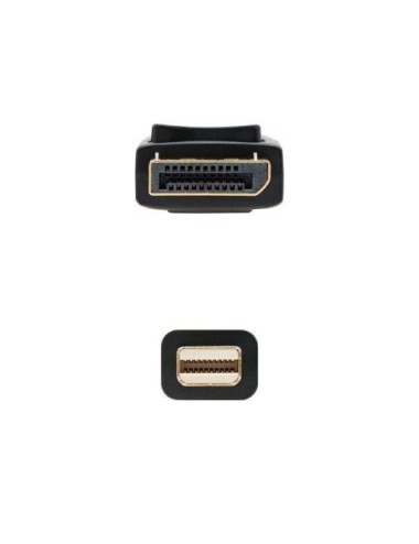 Cable Mini DisplayPort 1.2 4K Nanocable 10.15.2402/ Mini DisplayPort Macho - DisplayPort Macho/ 2m/ Negro