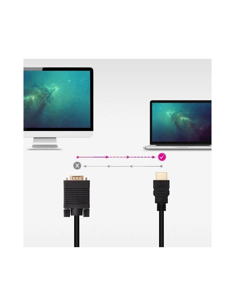 Cable Conversor Nanocable 10.15.4348/ HDMI Macho - VGA Macho/ 1.8m/ Negro