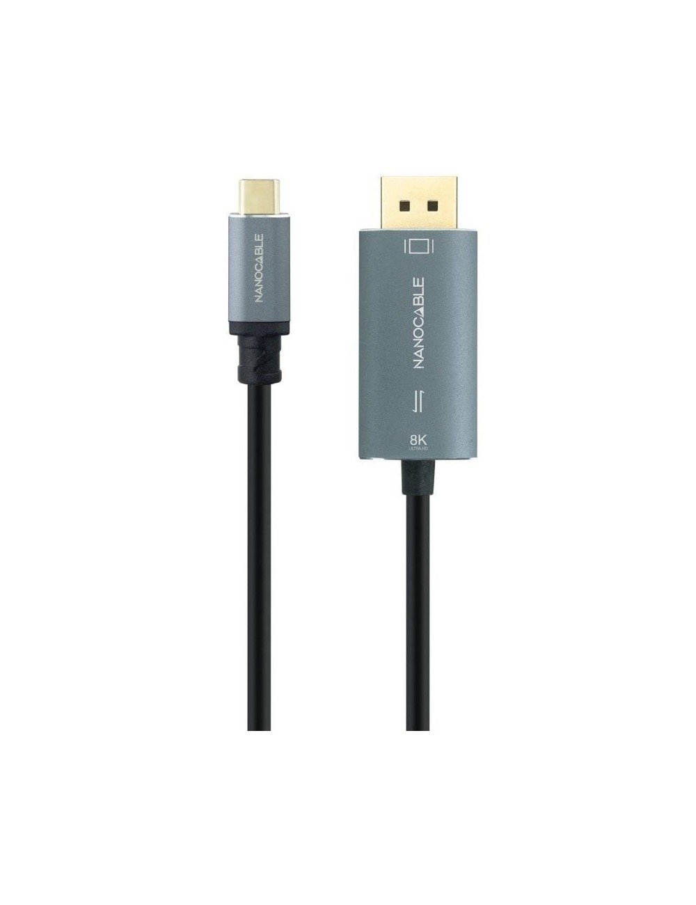 Cable Conversor Nanocable 10.15.5022/ USB Tipo-C Macho - Displayport Macho/ 2m/ Negro
