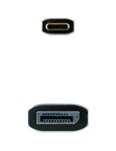 Cable Conversor Nanocable 10.15.5022/ USB Tipo-C Macho - Displayport Macho/ 2m/ Negro