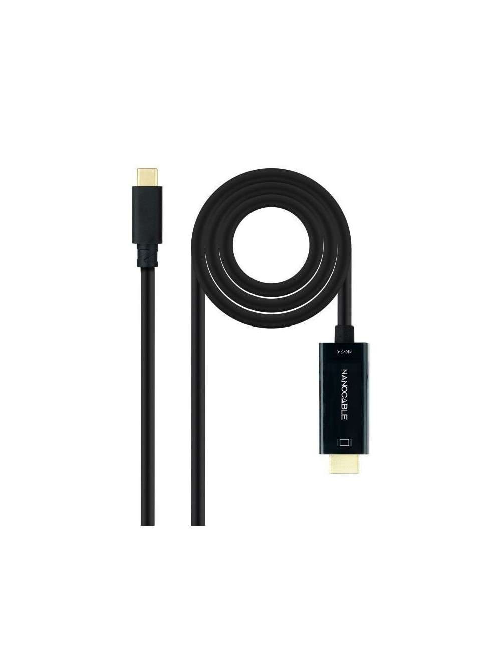 Cable Conversor Nanocable 10.15.5133/ USB Tipo-C Macho - HDMI Macho/ 3m/ Negro