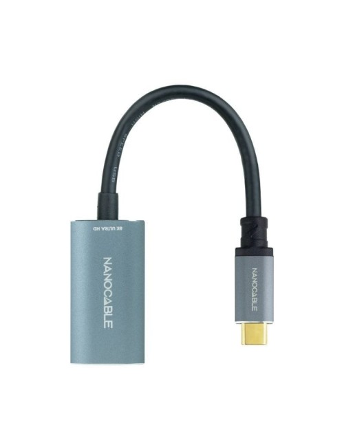 Conversor Nanocable 10.16.4104-G/ USB Tipo-C Macho - DisplayPort Hembra/ 15cm/ Gris