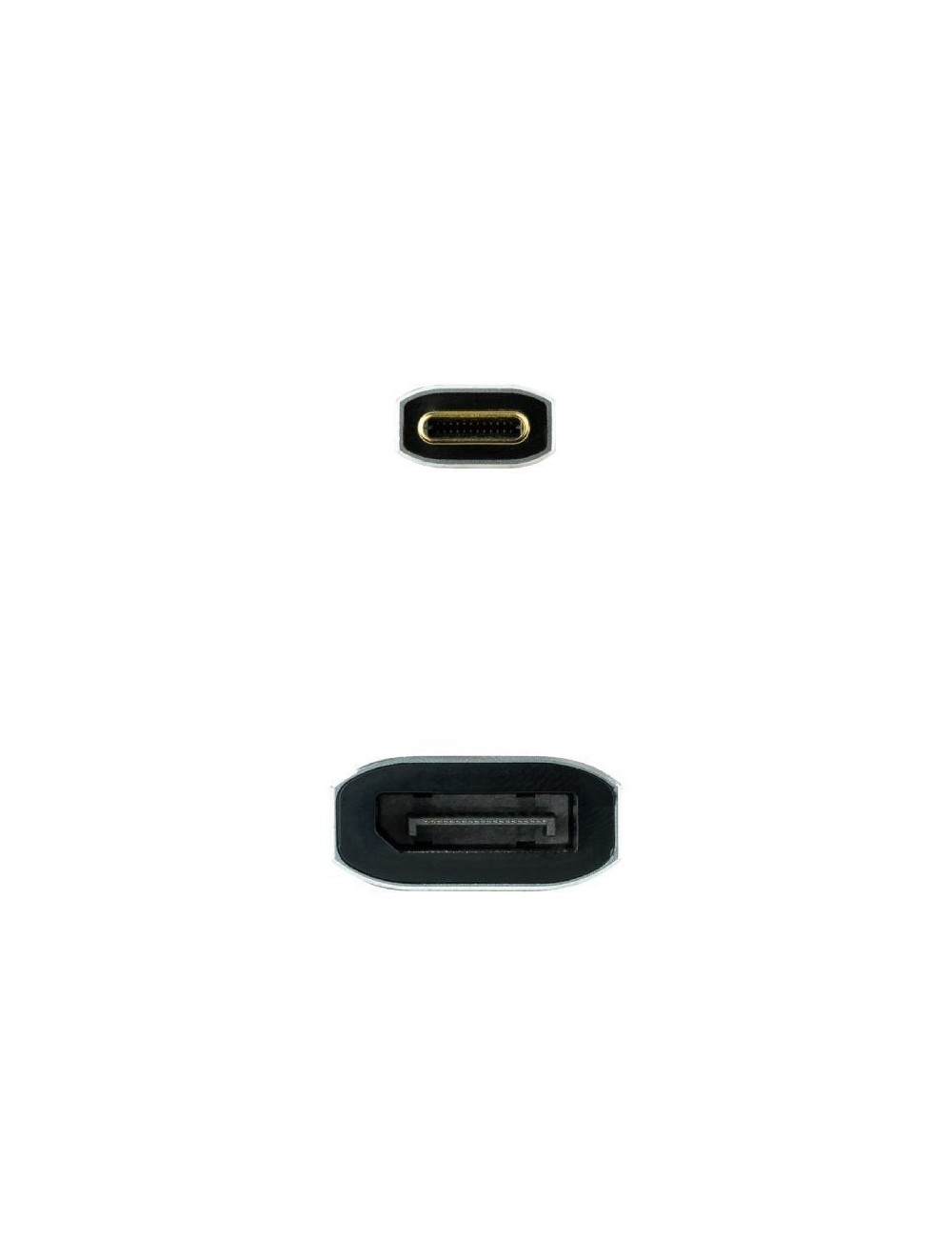 Conversor Nanocable 10.16.4104-G/ USB Tipo-C Macho - DisplayPort Hembra/ 15cm/ Gris