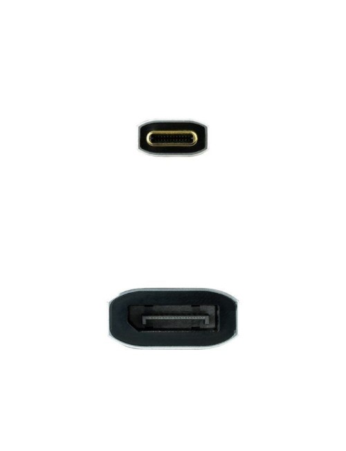 Conversor Nanocable 10.16.4104-G/ USB Tipo-C Macho - DisplayPort Hembra/ 15cm/ Gris