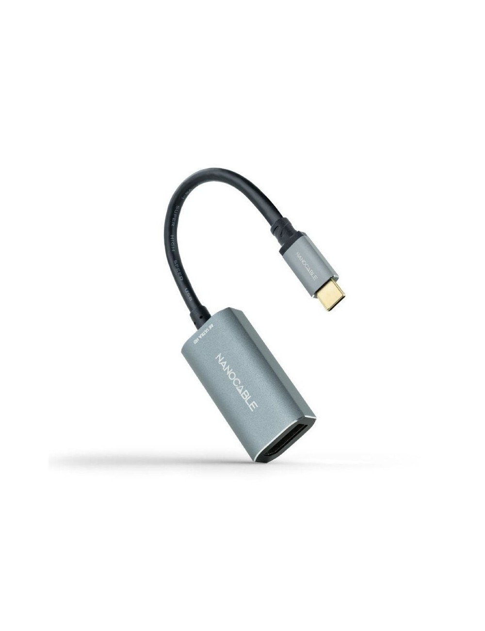 Conversor Nanocable 10.16.4104-G/ USB Tipo-C Macho - DisplayPort Hembra/ 15cm/ Gris