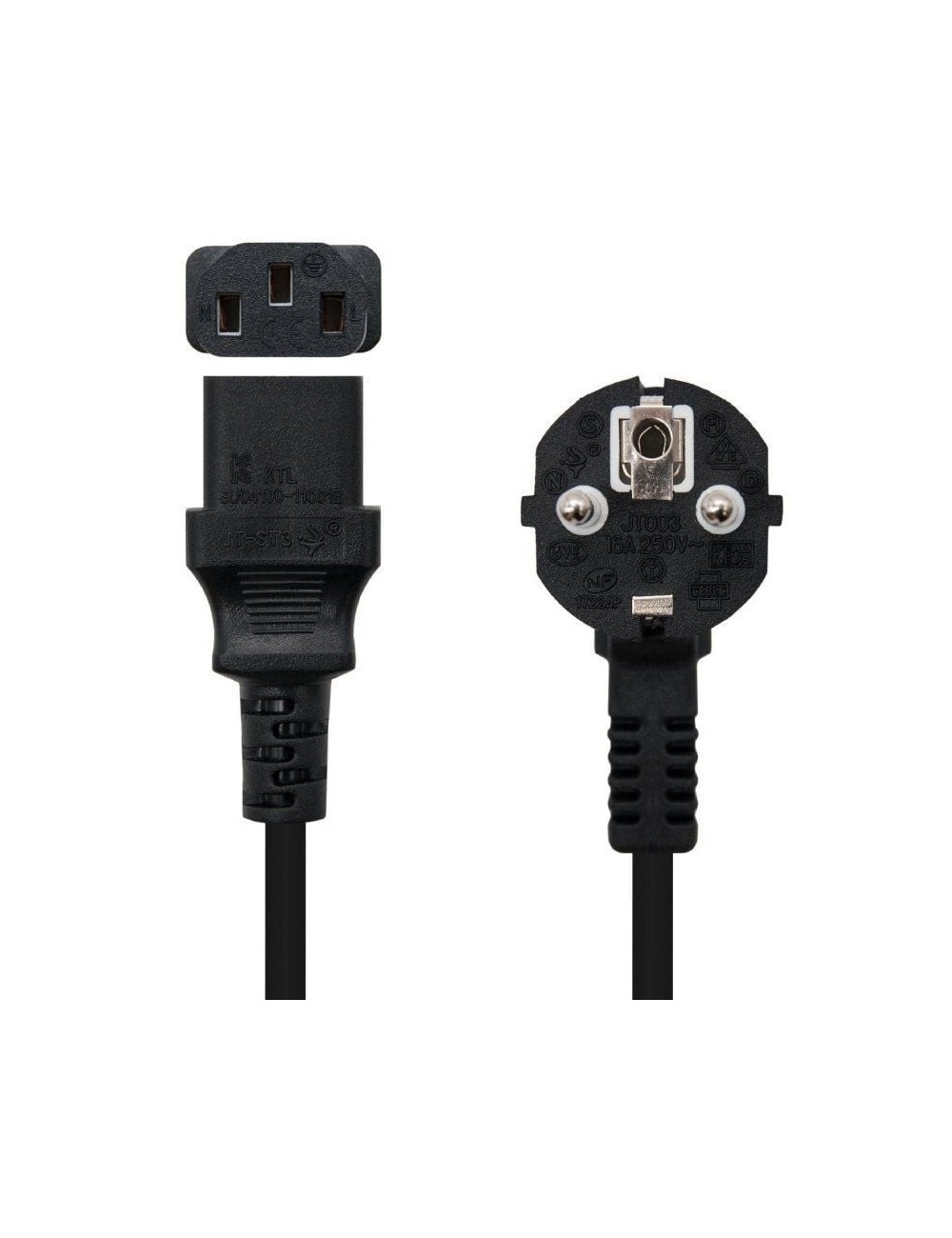 Cable Alimentación CPU Nanocable 10.22.0102-L2/ CEE7 Macho - C13 Hembra/ 2m/ Negro