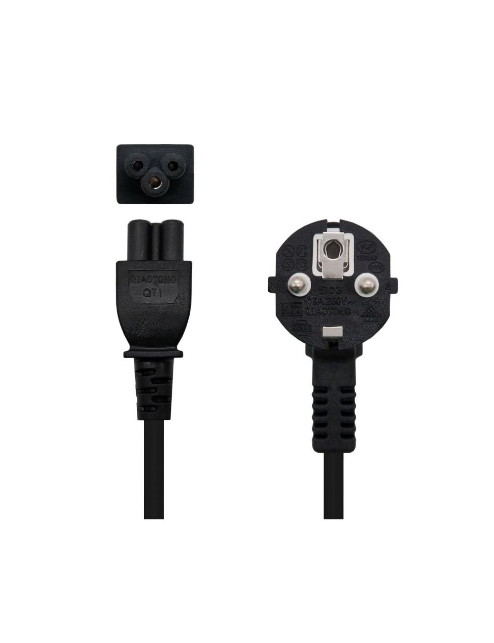Cable Alimentación Trébol Nanocable 10.22.0302/ Schuko Macho - C5 Hembra/ 1.5m/ Negro
