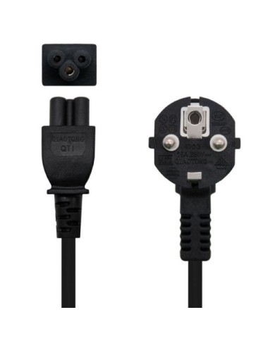 Cable Alimentación Trébol Nanocable 10.22.0302-L200/ Schuko Macho - C5 Hembra/ 2m/ Negro