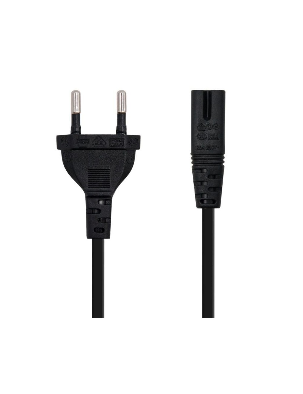 Cable Alimentación Forma 8 Nanocable 10.22.0402/ CEE7/16 Macho - C7 Hembra/ 1.5m/ Negro