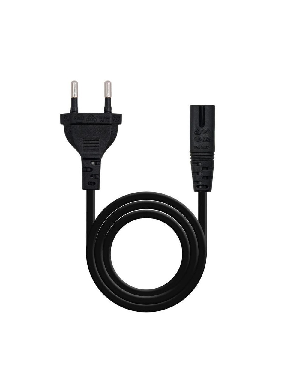 Cable Alimentación Forma 8 Nanocable 10.22.0402-L300/ CEE7/16 Macho - C7 Hembra/ 3m/ Negro