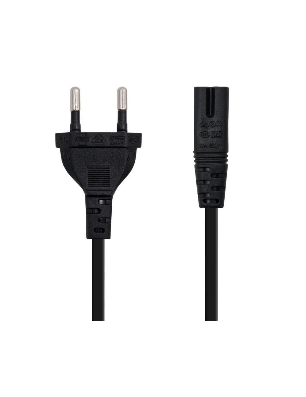 Cable Alimentación Forma 8 Nanocable 10.22.0402-L300/ CEE7/16 Macho - C7 Hembra/ 3m/ Negro