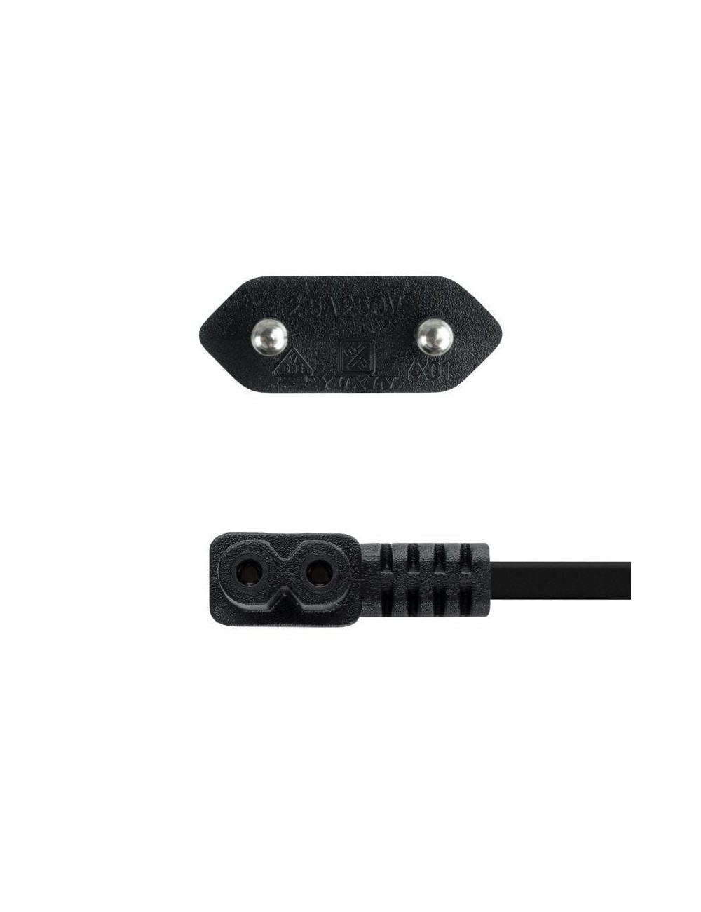 Cable Alimentación Acodado Nanocable 10.22.0503/ CEE7/16 Macho - C7 Hembra/ 3m/ Negro