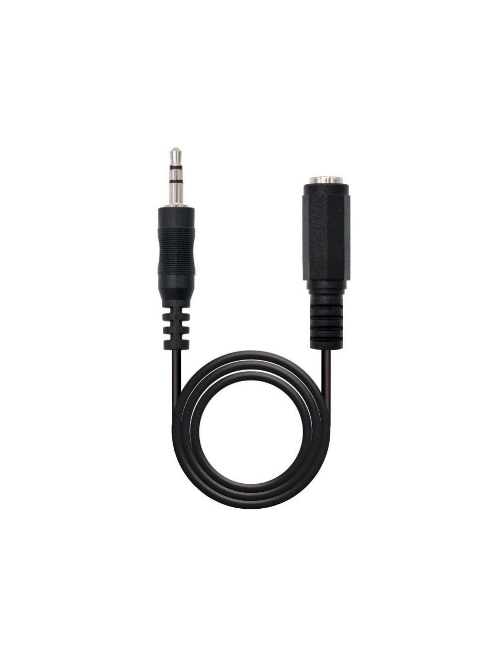 Cable Estéreo Nanocable 10.24.0203/ Jack 3.5 Macho - Jack 3.5 Hembra/ 3m/ Negro