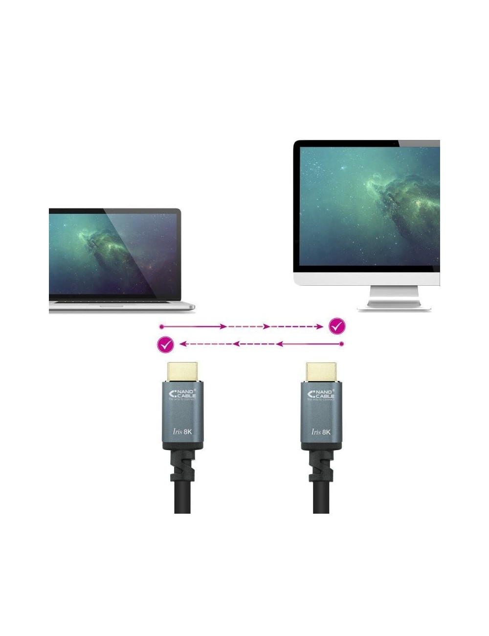 Cable HDMI 2.1 8K Nanocable 10.15.8002/ HDMI Macho - HDMI Macho/ 2m/ Negro