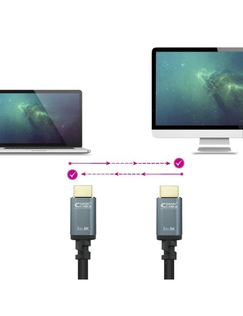 Cable HDMI 2.1 8K Nanocable 10.15.8002/ HDMI Macho - HDMI Macho/ 2m/ Negro