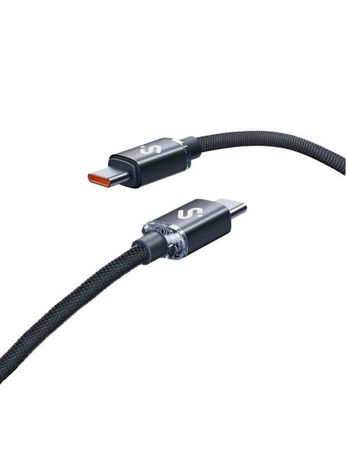 Cable USB 2.0 Tipo-C Subblim Optimus/ USB Tipo-C Macho - USB Tipo-C Macho/ Hasta 60W/ 480Mbps/ 1m/ Negro