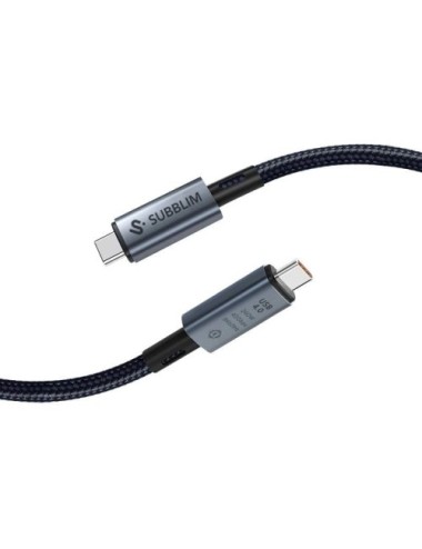 Cable USB 4.0 Tipo-C Subblim Cable High/ USB Tipo-C Macho - USB Tipo-C Macho/ Hasta 240W/ 40Gbps 1.5m/ Negro