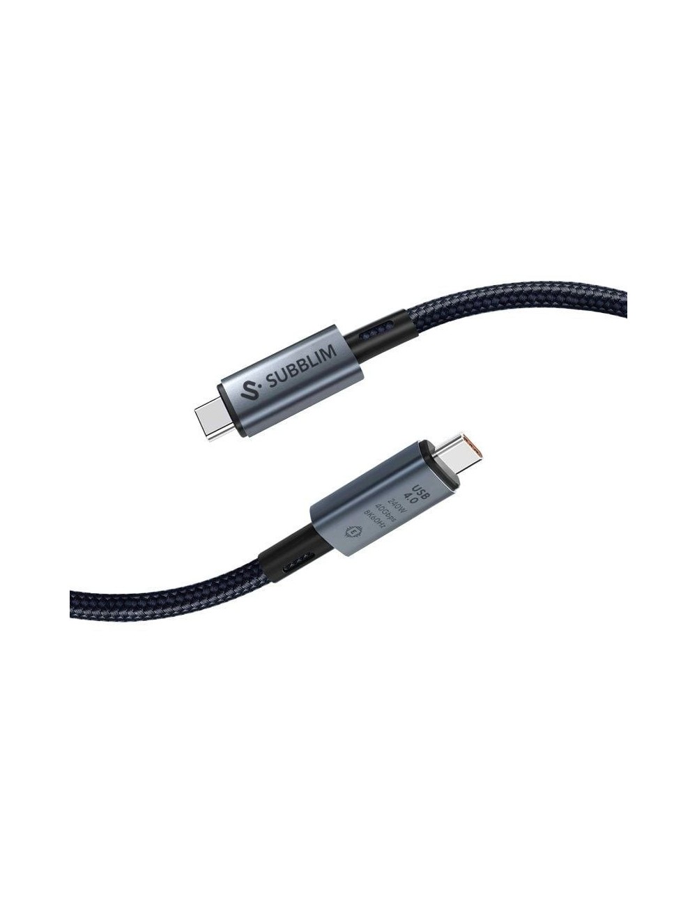Cable USB 4.0 Tipo-C Subblim Cable High/ USB Tipo-C Macho - USB Tipo-C Macho/ Hasta 240W/ 40Gbps 1.5m/ Negro