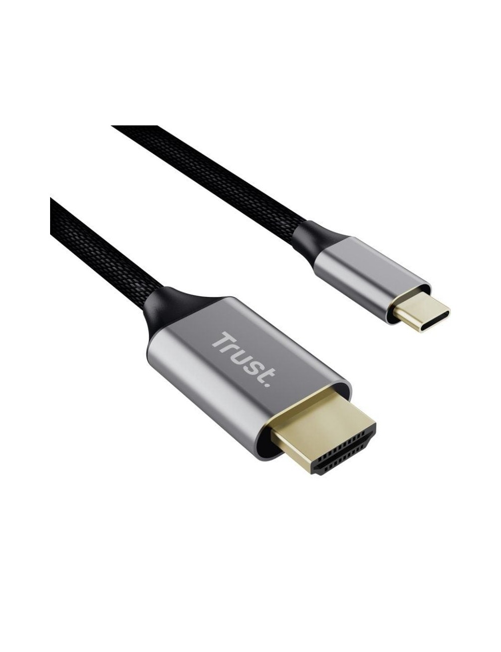 Cable Conversor HDMI 4K Trust CALYX/ USB Tipo-C Macho - HDMI Macho/ 2m/ Gris