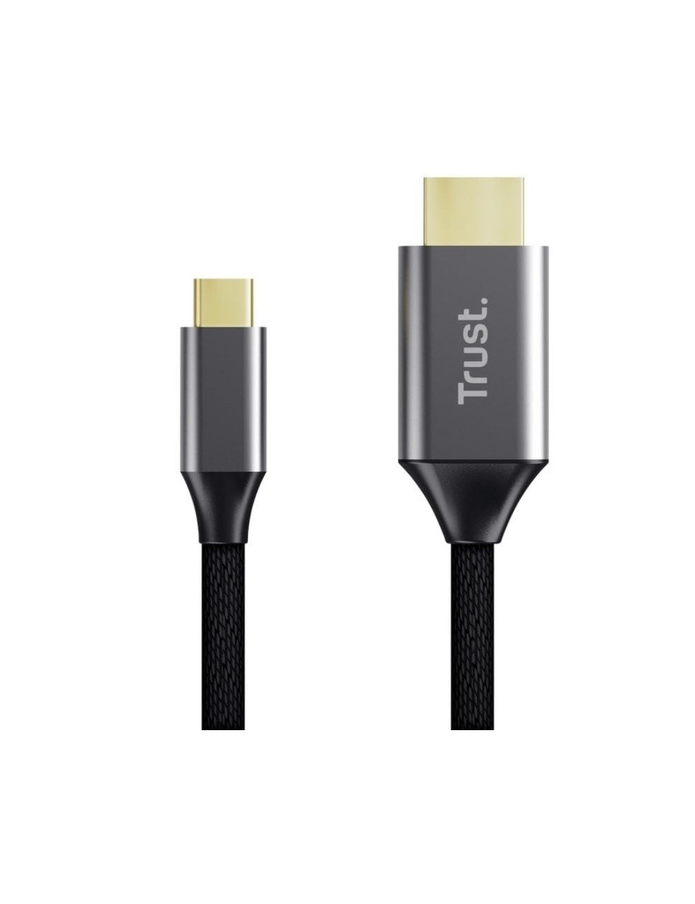 Cable Conversor HDMI 4K Trust CALYX/ USB Tipo-C Macho - HDMI Macho/ 2m/ Gris