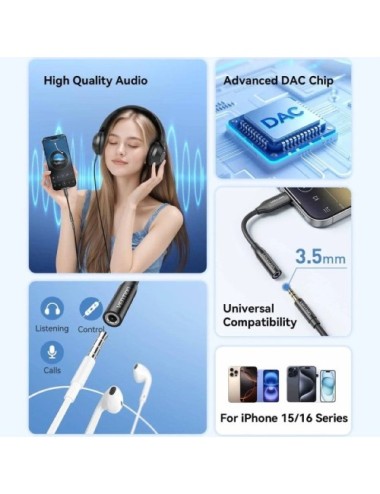 Adaptador Audio Vention BIIBA/ Jack 3.5 Hembra - USB Tipo-C Macho/ 10cm/ Negro